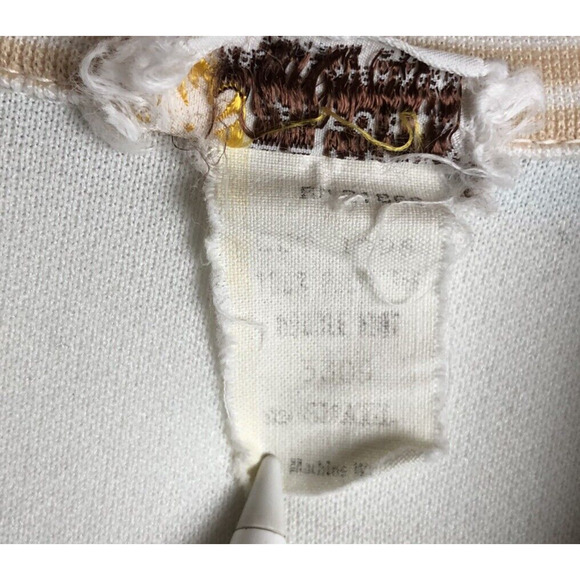 VTG EL MAR 70s MCM‎ Top Women's Sz S Striped Full Zip 1/2 Sleeve Collar Knit - Picture 4 of 8